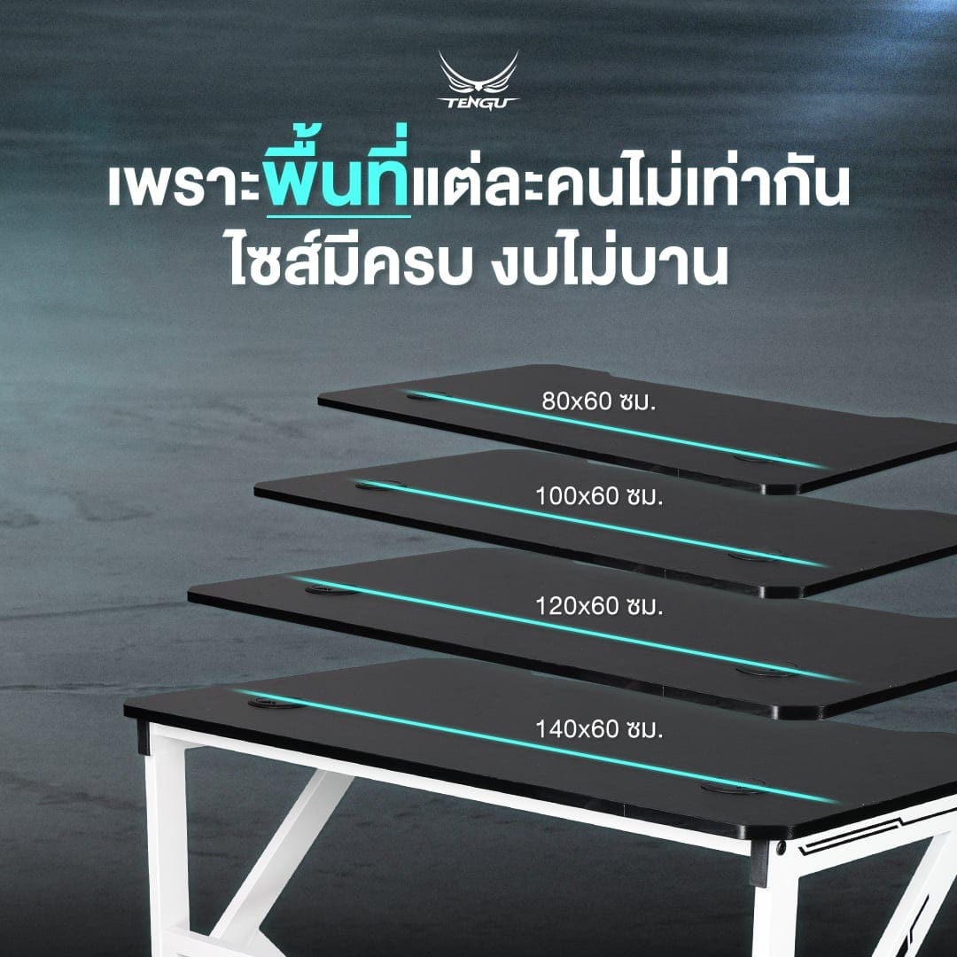 โต๊ะเกมมิ่ง TENGUGAMINGGEARS รุ่น ODA (D-OD-BB12) สีดำล้วน ขนาดหน้าโต๊ะ 120*60 ซม._1